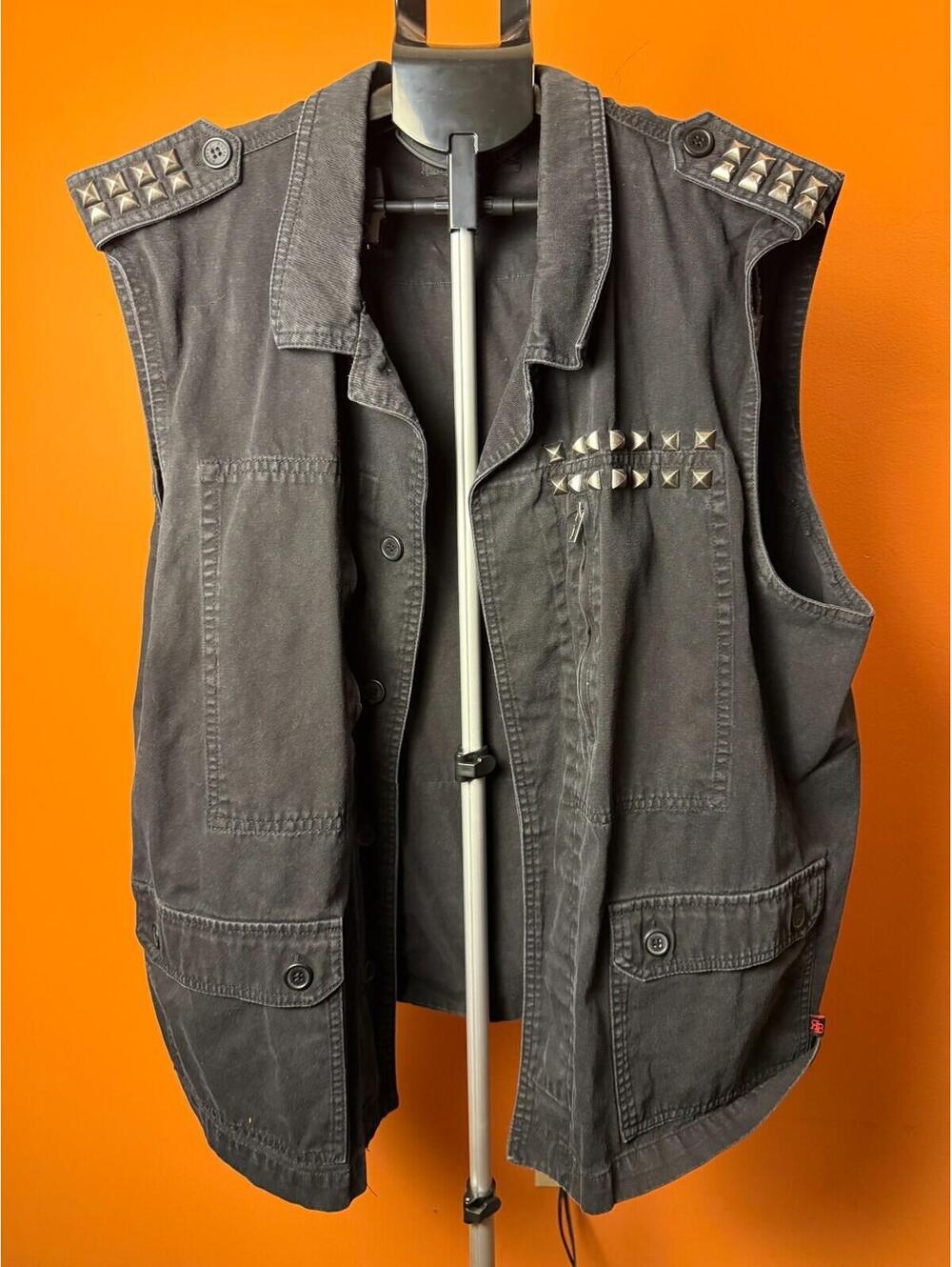 Y2K vintage Royal Bones Hot Topic 2x XXL studded vest Disney stitch on back